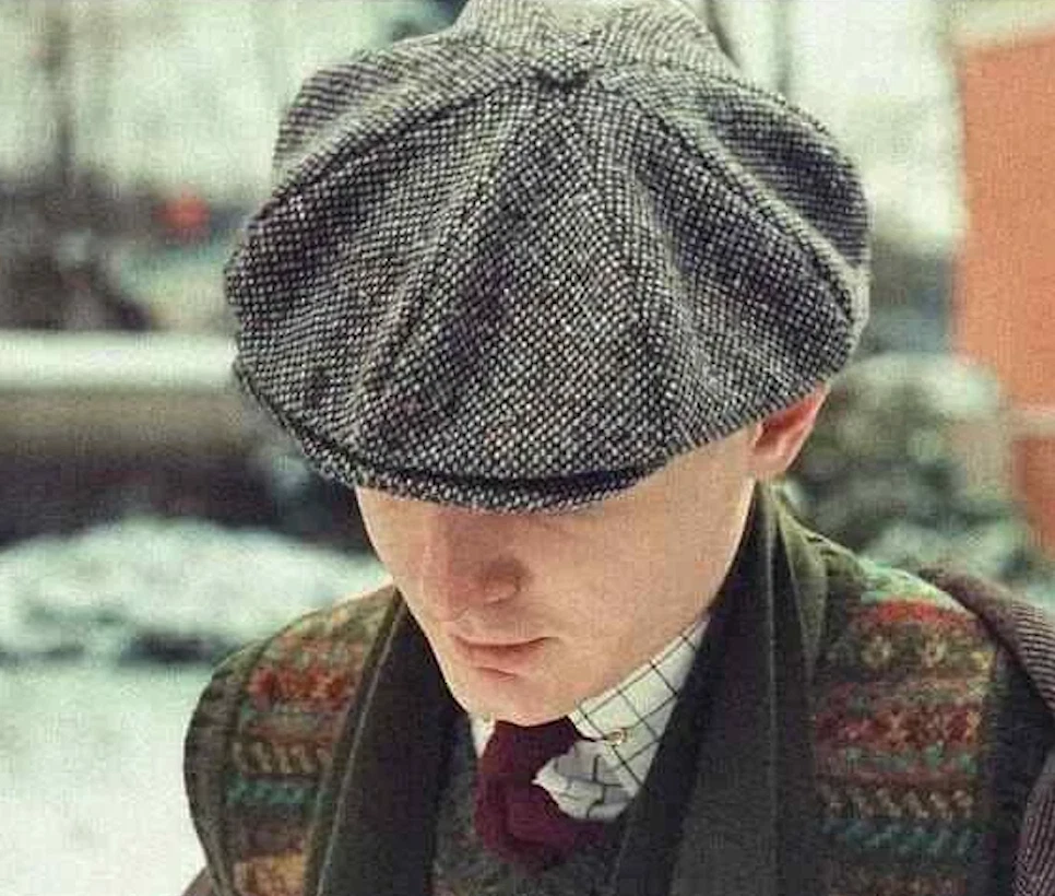 NEW Hanna Hats Newsboy Cap Donegal Wool Tweed 8 Piece Grey Salt & Pepper Ireland