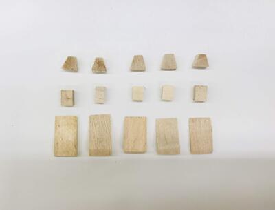 MI&VI Quality Wooden Plugs & Wedges for Violin Viola Bow - 5 Sets 15 Pieces