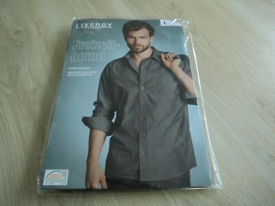 Herrenhemd Hemd Gr.L von Livergy grau NEU Freizeithemd