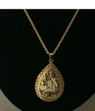 Allah pendent elegant necklace 18k gold Islamic gift for women lab grown crystal