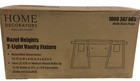 Home Decorators Hazel Heights 14.75 in. 2-Light Black Vanity Light New
