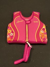 Speedo Kids Aquaprene Flotation Device 33-45 Lbs Life Jacket Pink/Coral Flowers