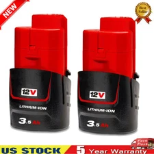 2Pack For Milwaukee M12 LITHIUM 12V 3.5 Ah Lithium Battery 48-11-2430 48-11-2420