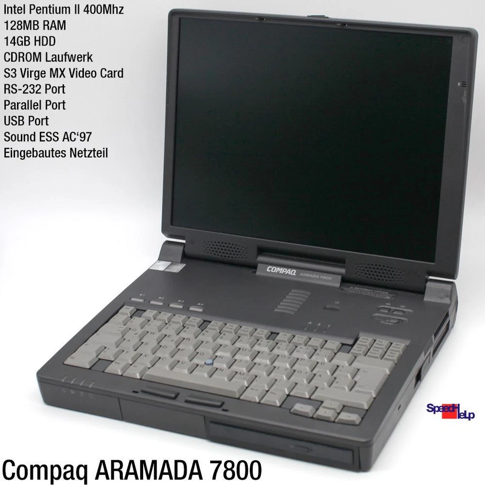Compaq Armada 7800 Notebook Laptop Windows 98 Parallel Port Pentium 2 II 400MHZ - Image 2 of 4