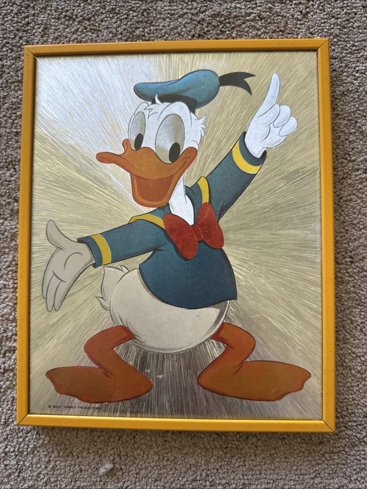 Mickey Mouse, Donald Duck, Goofy And Pluto DISNEY Prints, Foil Art x 4 RARE! - Image 2 of 4
