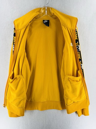 Nike Track Jacket Men's Zip Yellow Just Do It Logo Down The Arms Size: M - Picture 8 of 12