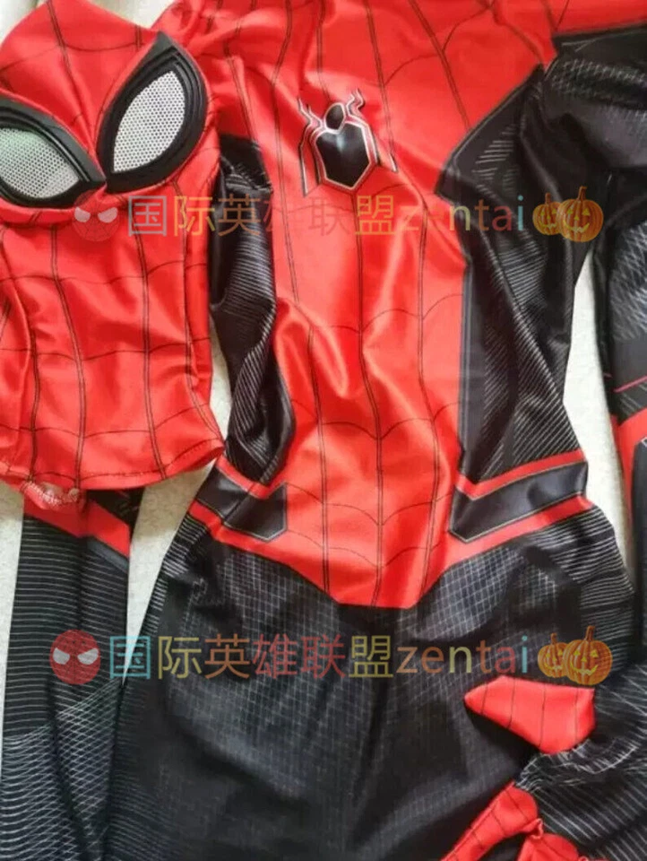 Spider Jumpsuit Bodysuit Spider-man Woman Adult Kids Halloween Cosplay Costume - Image 4 of 4