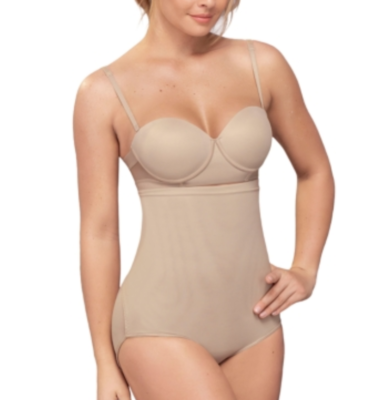 Leonisa High-Waisted Firm Compression Postpartum Panty Beige Size