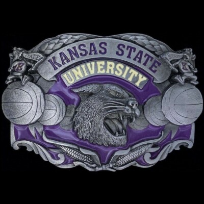 Kansas State K-State Wildcats Basketball KSU Rare Gift NOS Vintage Belt  Buckle