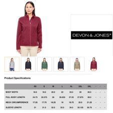 DG793W Devon & Jones Ladies Bristol Full-Zip ...