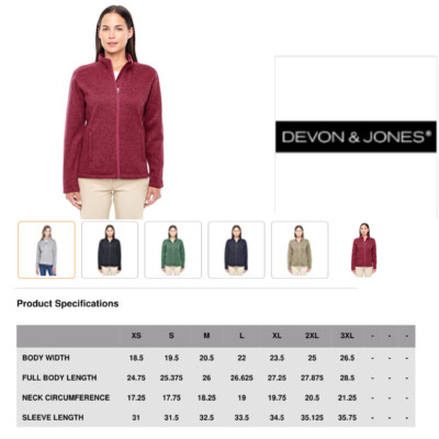 DG793W Devon & Jones Ladies Bristol Full-Zip Fleece Jacket