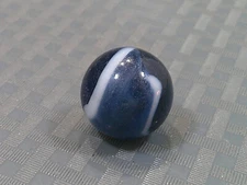 Vintage 1940s Dark Blue White Agate Marble Banger Shooter Boulder Bonker Masher