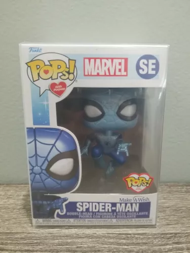 FUNKO POP! MAKE-A-WISH SPIDER-MAN MINT POPS! WITH PURPOSE SE IN STOCK PROTECTOR 