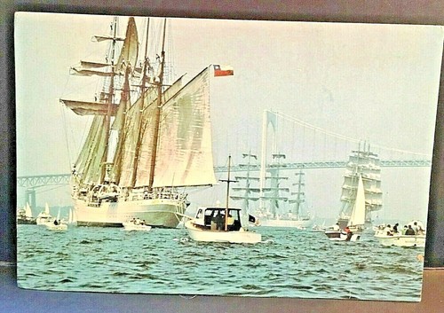 Postcard Tall Ships 1976 & 1982 , Newport , RI Z7
