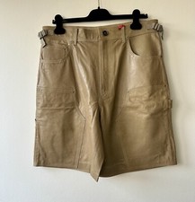 Zara Srpls pantaloncino uomo in pelle marrone chiaro. Taglia 31 UK 31 US 46 IT £ 119