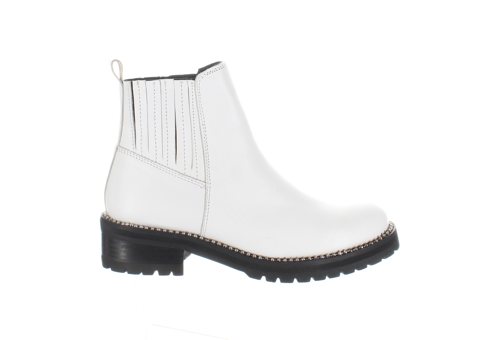 steve madden white leather booties