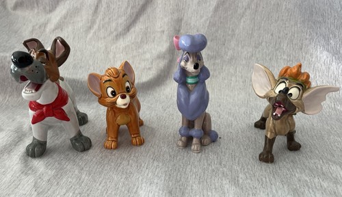 Vintage Disney’s Oliver And Company Set Of 4 Ceramic Figurines 1988 Japan
