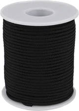 Braided Nylon Twine Cord Thread String for Necklace 2mm-98feet, Black 