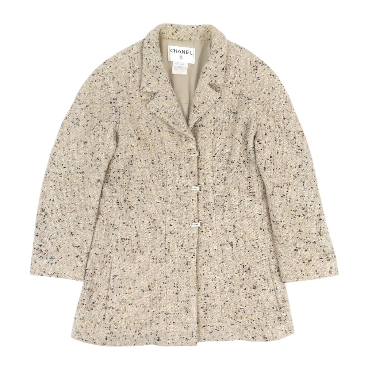 Chanel — CHANEL Logo tweed jacket Women beige 【A】