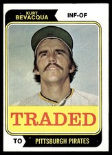 Kurt Bevacqua 1974 Topps Traded #454T Pittsburgh Pirates 29318 Baseball Card