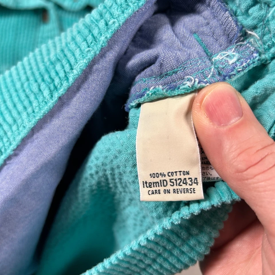 LL Bean Corduroy Shirt Womens MP Petite Shacket Pockets Button Turquoise Chore - Image 4 of 4