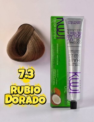 Kiwi Color System Golden Blonde 7.3 Hair Cream Coconut Oil Collagen