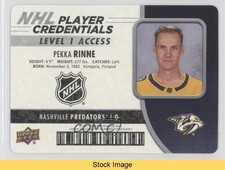 2018 Upper Deck MVP NHL Player Credentials Access Level 1 Pekka Rinne READ 0cr