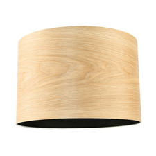 Designer Bamboo Wood Effect Round Lamp Shade with Inner Black Lining by Happy...