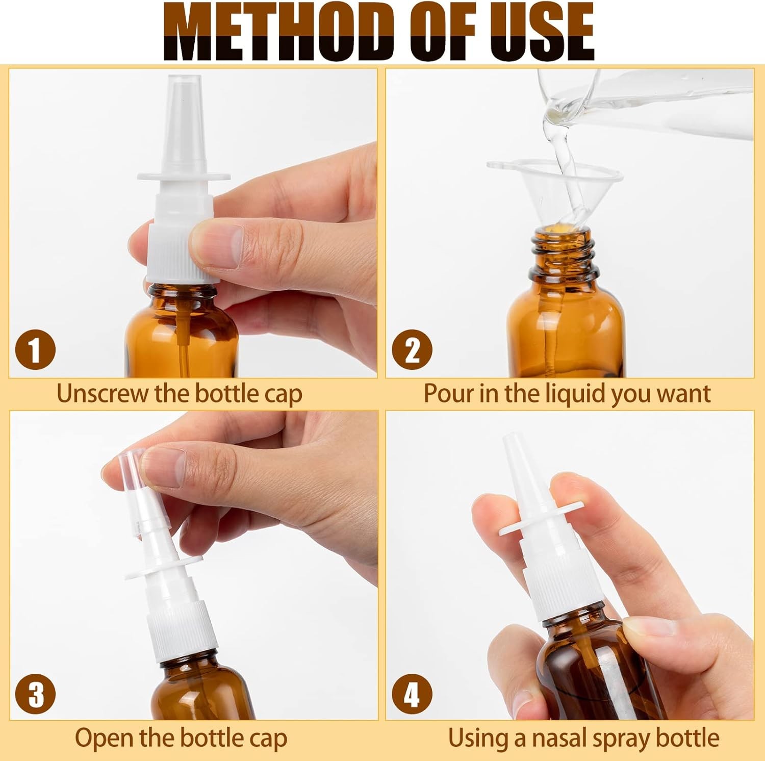 10 Pcs Nasal Spray Bottle, 30ML/1oz 6 Pcs Glass Nose Spray Bottle Empty, Fine Mi