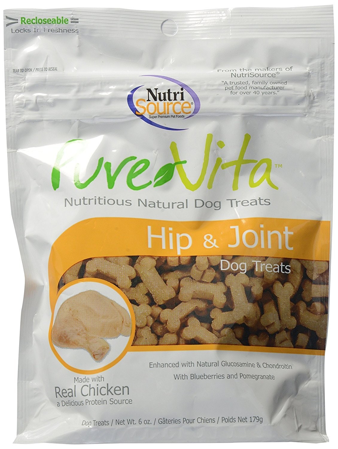 Pure Vita, Dog Treats, Hip & Joint, 6 Oz