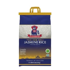 Elephant Thai Hom Mali Jasmine Rice - 15 lb Bag - Premium Quality