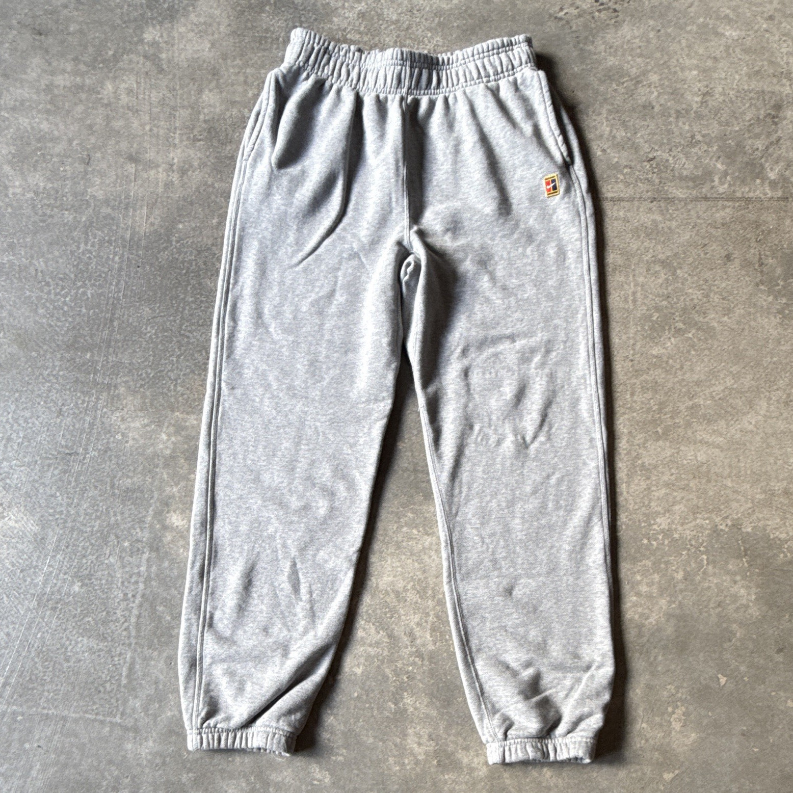 Nike Gray Fleece Jogger Pants Men's Size L Drawstring Elastic Waist Pockets 28