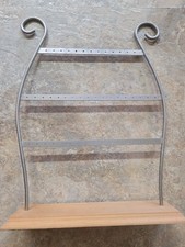 Earring Jewelry Storage Rack Stand w Wood Base