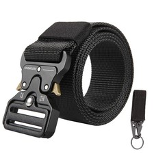 Mens Tactical Belt Heavy Duty Webbing Belt Adjustable Military Style Nylon Be...