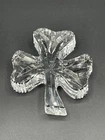 Vintage Waterford Crystal 3-Leaf Clover Shamrock Glass Paperweight Irish Decor