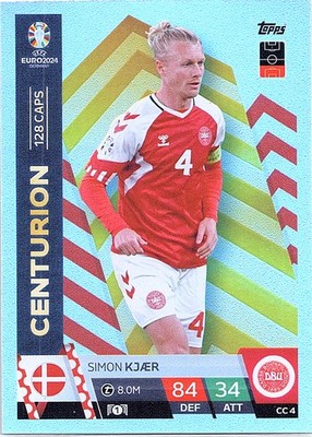 2024 Topps Match Attax UEFA EURO #CC4 Simon Kjær Centurion