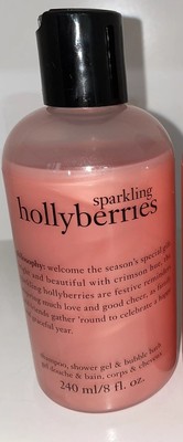 1 - PHILOSOPHY SPARKLING HOLLYBERRIES SHAMPOO SHOWER GEL BATH 8 OZ.  NEW