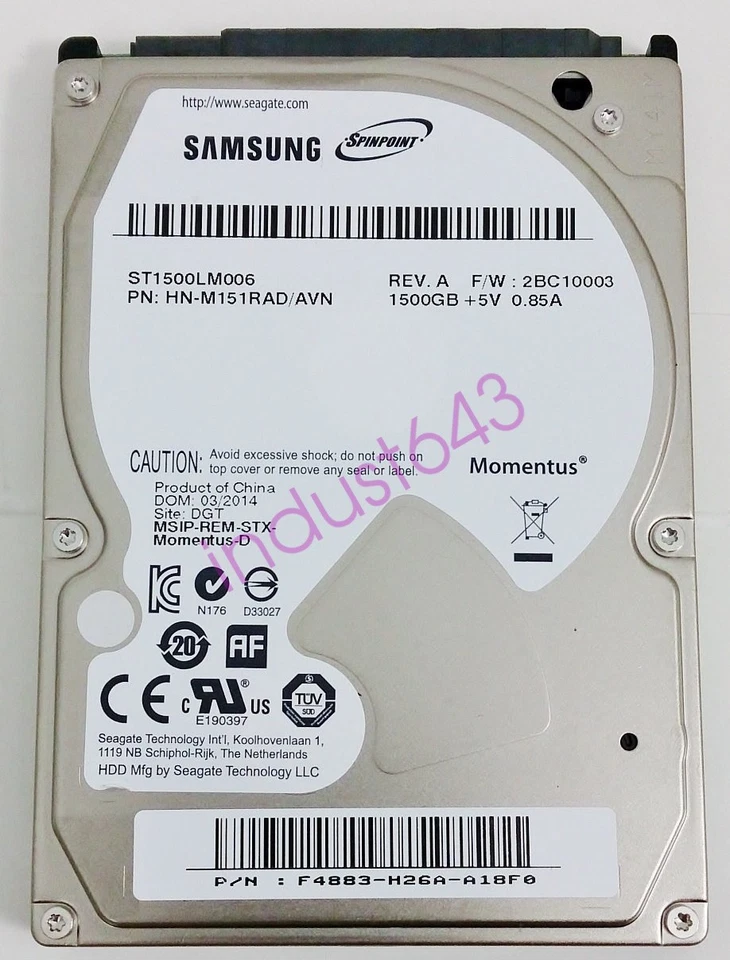 Samsung/Seagate ST1500LM006 1.5TB SATA3 2.5" 32MB 6Gb/s 1500GB Laptop Hard Drive - Image 2 of 3