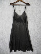 Vintage Sears The Doesnt Slip Women 38 Tall Black Full Slip Lace Trim Adjustable