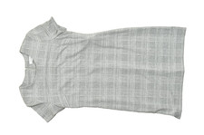 Calvin Klein Women's Size 8 Gray Plaid Short Sleeve Sheath Dress Knee Length