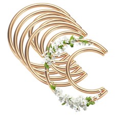 5 Pcs Dream Catcher Rings, 2 Inch Moon Wreath Macrame Hoop Catcher Ring, Gold