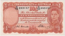 1949 Ten Shilling Coombs/Watt R14 good VF