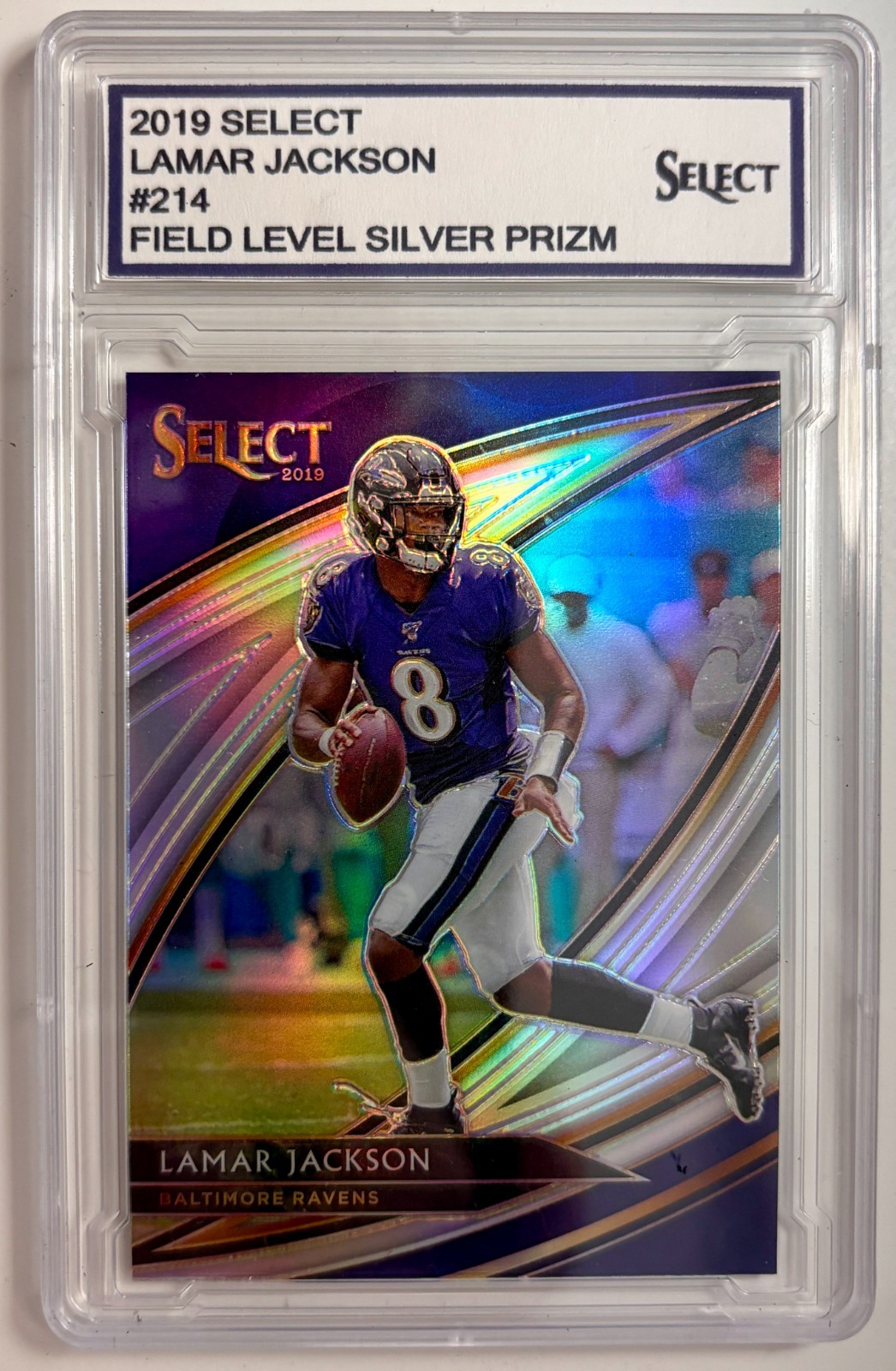 2019 Panini Select Lamar Jackson Baltimore Ravens Field Level Silver Prizm #214