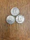 Three 90% Silver Kennedy Half Dollar Coins 1964