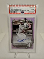 2025 Bowman Chrome Prospect Auto 5/10 Yeremi Cabrera Pearl Refractor PSA 9