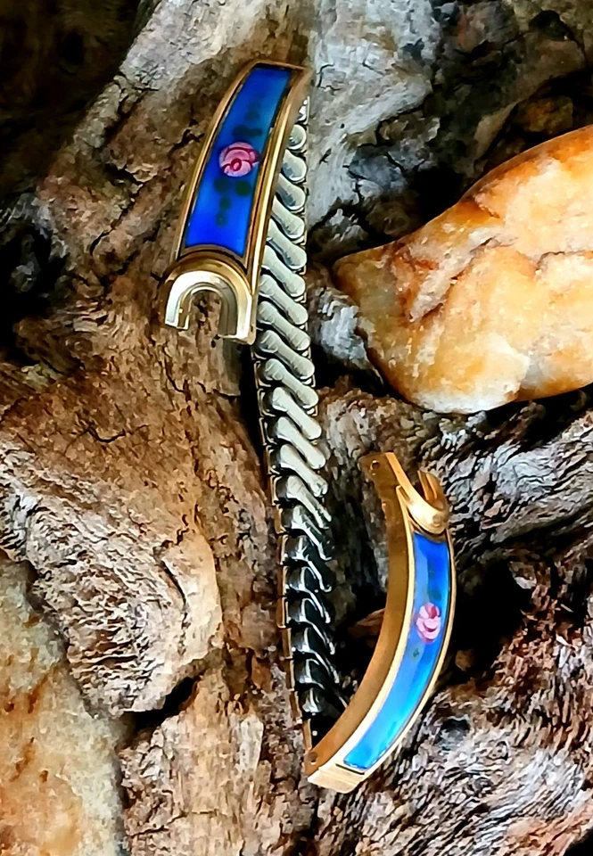 #526, Vintage 50's JB-Jacobe Bender Floral Watch Band Bracelet 7.5" comfortable - Image 4 of 4