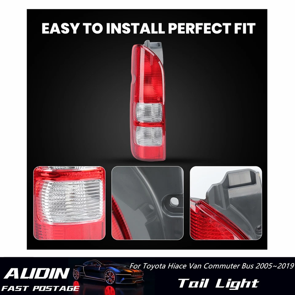 Pair LH+RH Tail Light Rear Lamp For Toyota Hiace Van Commuter Bus 2005~2019 - image 3 of 4