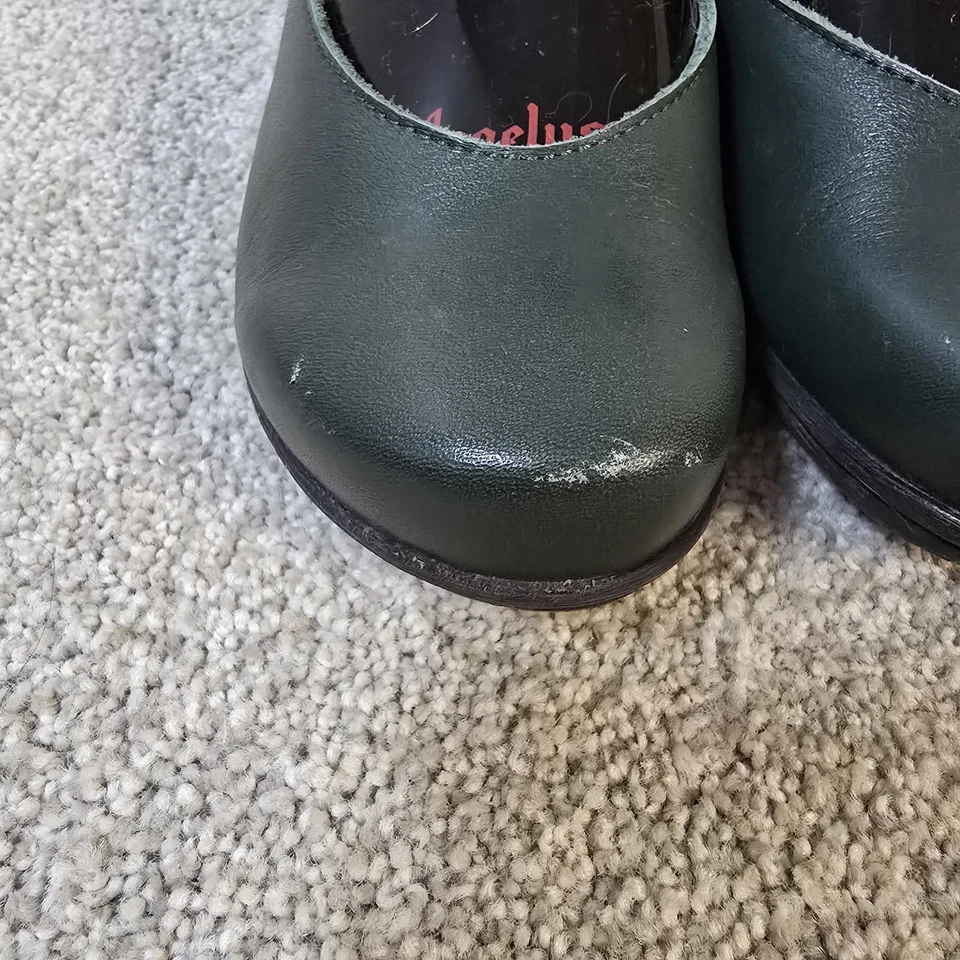 Zapatos Loints of Holland Cuero Verde Sydney Mary Jane 38 8 Correa al Tobillo Cuña Foto 3 de 4