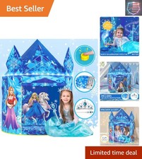 Frozen Princess Tent with Sound  Lights   Magical Playhouse for Girls Ages 3-7