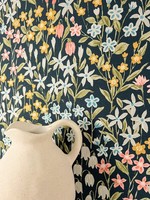 Newroom Vliestapete Schwarz Blumen Floral Vintage Romantisch Wohnzimmer Edel
